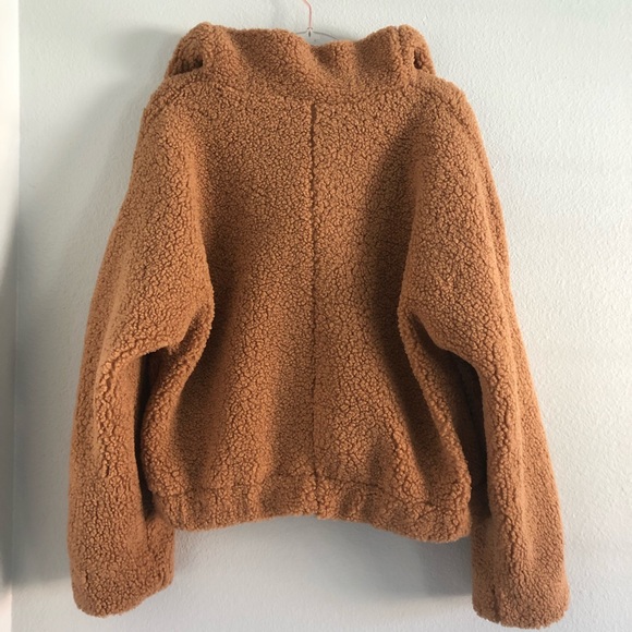 SOLD✨FREE PEOPLE Izzy Wrap Teddy Sand Chestnut Jacket - Picture 11 of 11